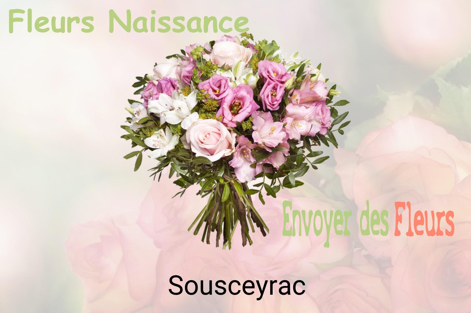 Bouquet de fleurs de naissance livré à Sousceyrac