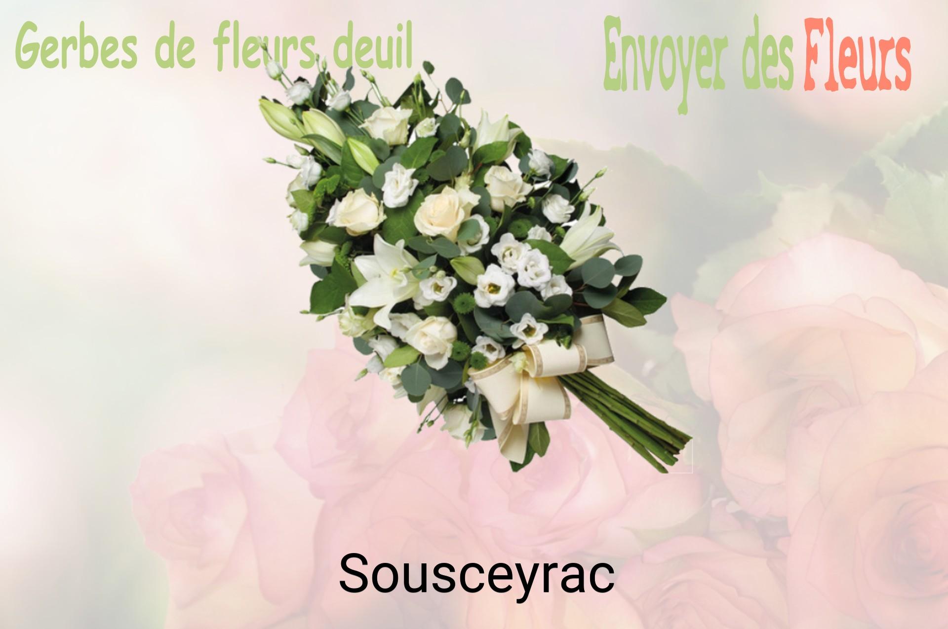 Gerbe de fleurs de deuil livrée à Sousceyrac